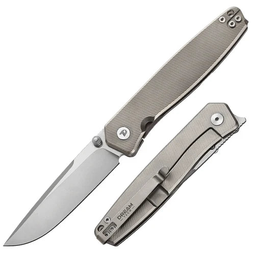 DreamTech 3.39" D2 Titanium Folding Knife D4194TG
