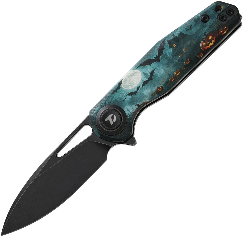DreamTech Halloween D2 Button Lock G10 Folding Knife K4211GHB