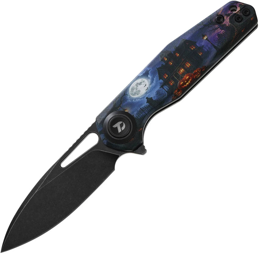 DreamTech Halloween D2 Button Lock G10 Folding Knife K4211GHH