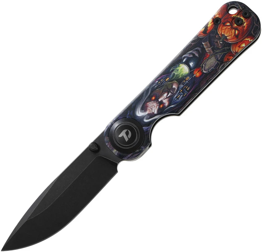 DreamTech Halloween D2 Button Lock Folding Knife K4245AHM