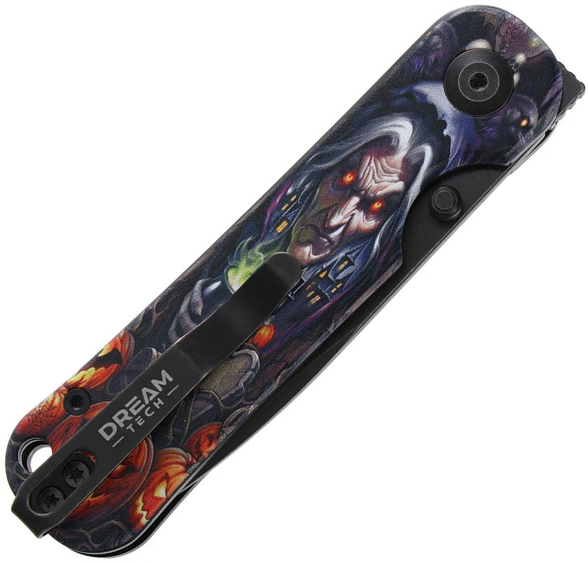 DreamTech Halloween D2 Button Lock Folding Knife K4245AHM