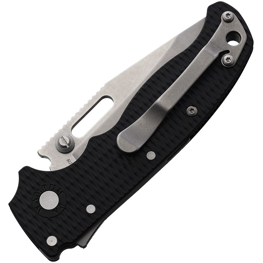 Demko AD20.5 Shark-Lock Folding Knife – 3" AUS-10A Clip Point Blade, Black Grivory Handle