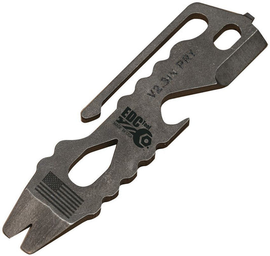 EDC Tool Co. Pry Bar Multi Tool  3" Titanium  Tumbled Finish