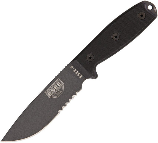 ESEE Model 4 Serrated Tactical Knife  Durable  Versatile Fixed Blade ES4STGB