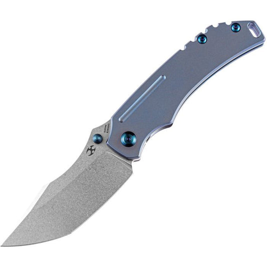 KANSEPT Pelican EDC Folding Knife – Blue Anodized Titanium, CPM-S35VN K1018A5