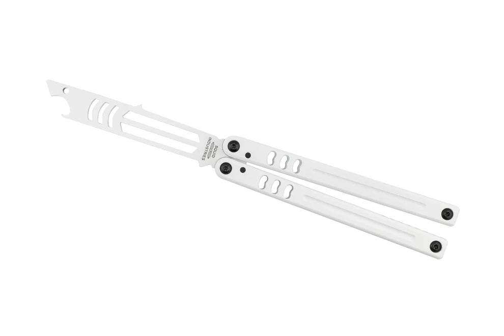 Squid Industries Mako V5 Balisong Trainer – Silver Stonewash SQDMKOV5SL