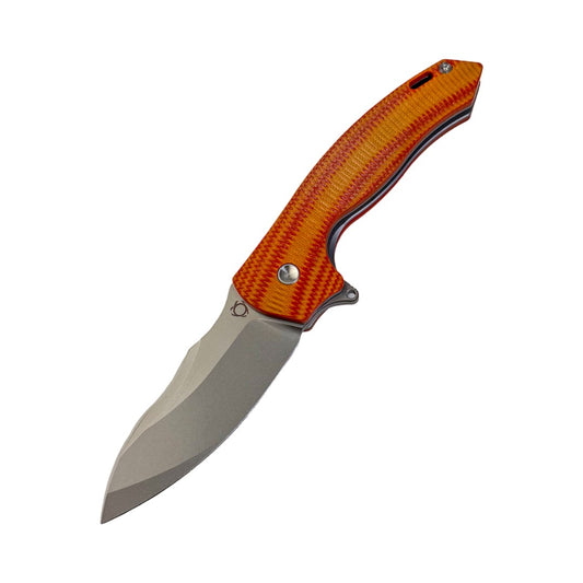 SixLeaf SL-02 Folding Knife – Orange G10 VG-10 Drop Point Camping EDC Knife SL-02-VG10-Orange