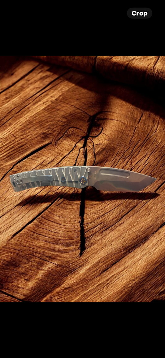 Medford Marauder H – 3V Vulcan Tanto | B3/Cement Handle with Silver Predator Finish