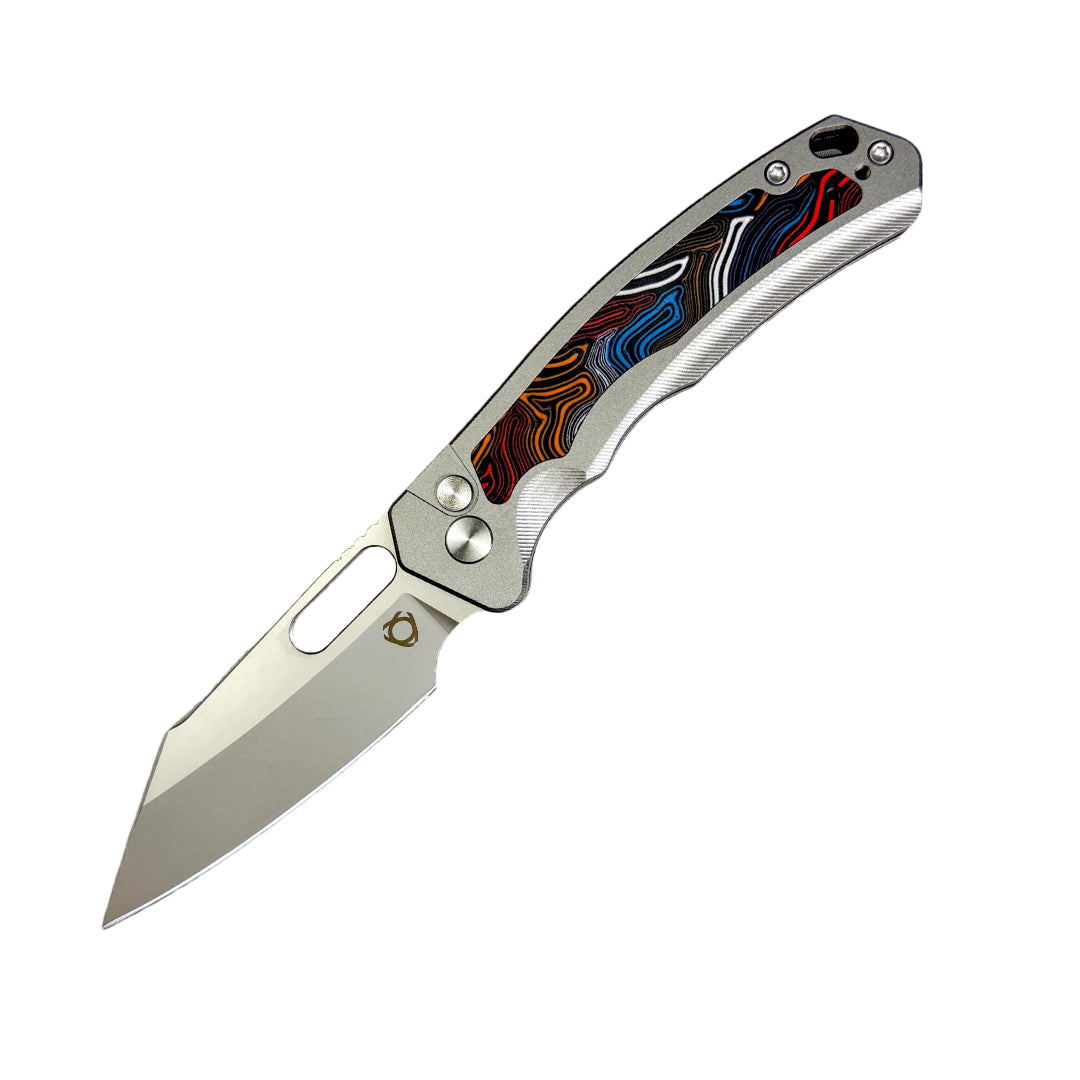 SixLeaf SL-78 Folding Knife – Aluminum/G10 14C28N Button Lock EDC Knife SL-78-14C28N-G10