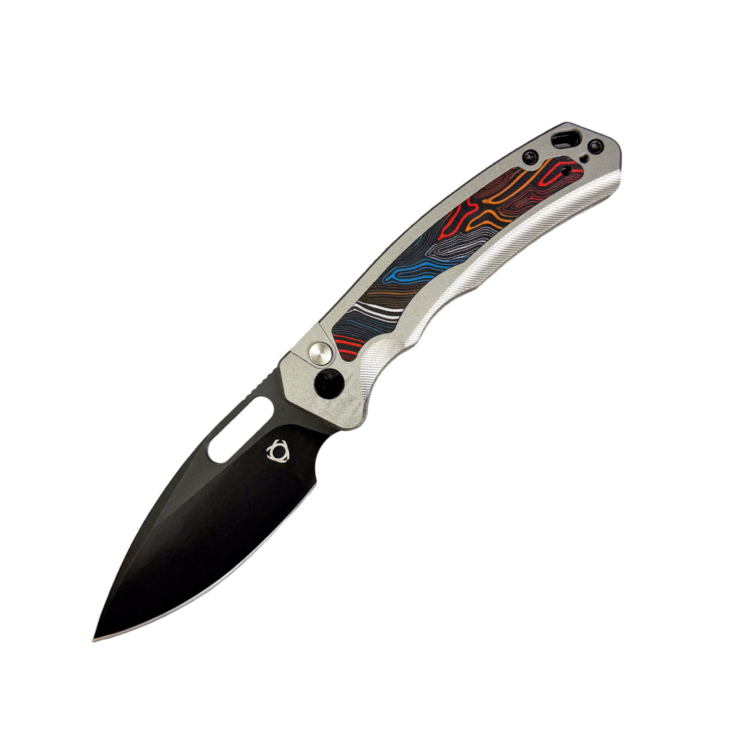 SixLeaf SL-103 Folding Knife – Black G10 Aluminum 14C28N Button Lock EDC Knife SL-103-14C-G10