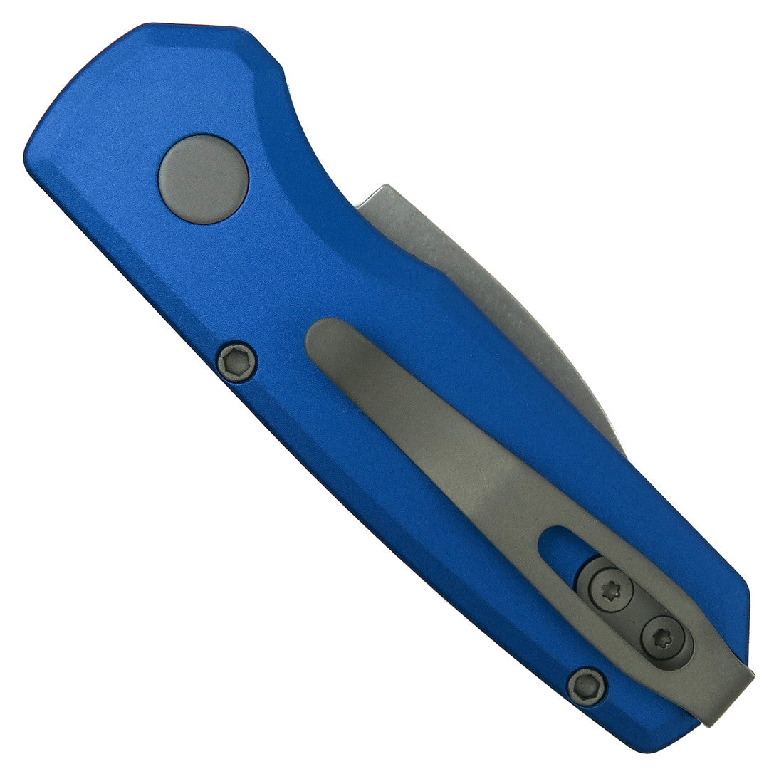 Pro-Tech Blue Runt 5 Auto Knife, Wharncliffe Stonewash Magnacut Blade PTR5301-Blue
