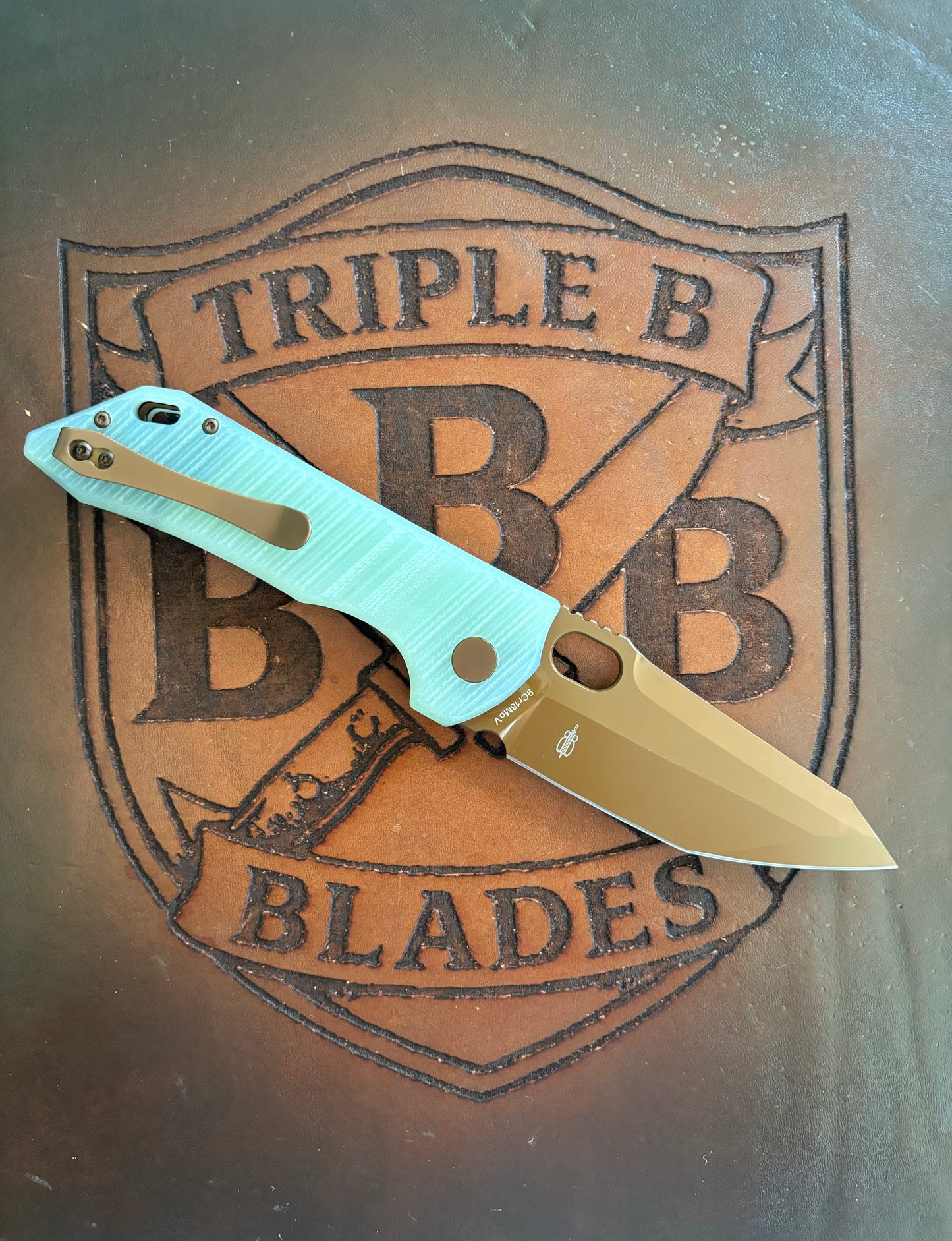 BNB Knives Dune/Jade Vanguard Tanto Folding Pocket Knife | BNB4041T