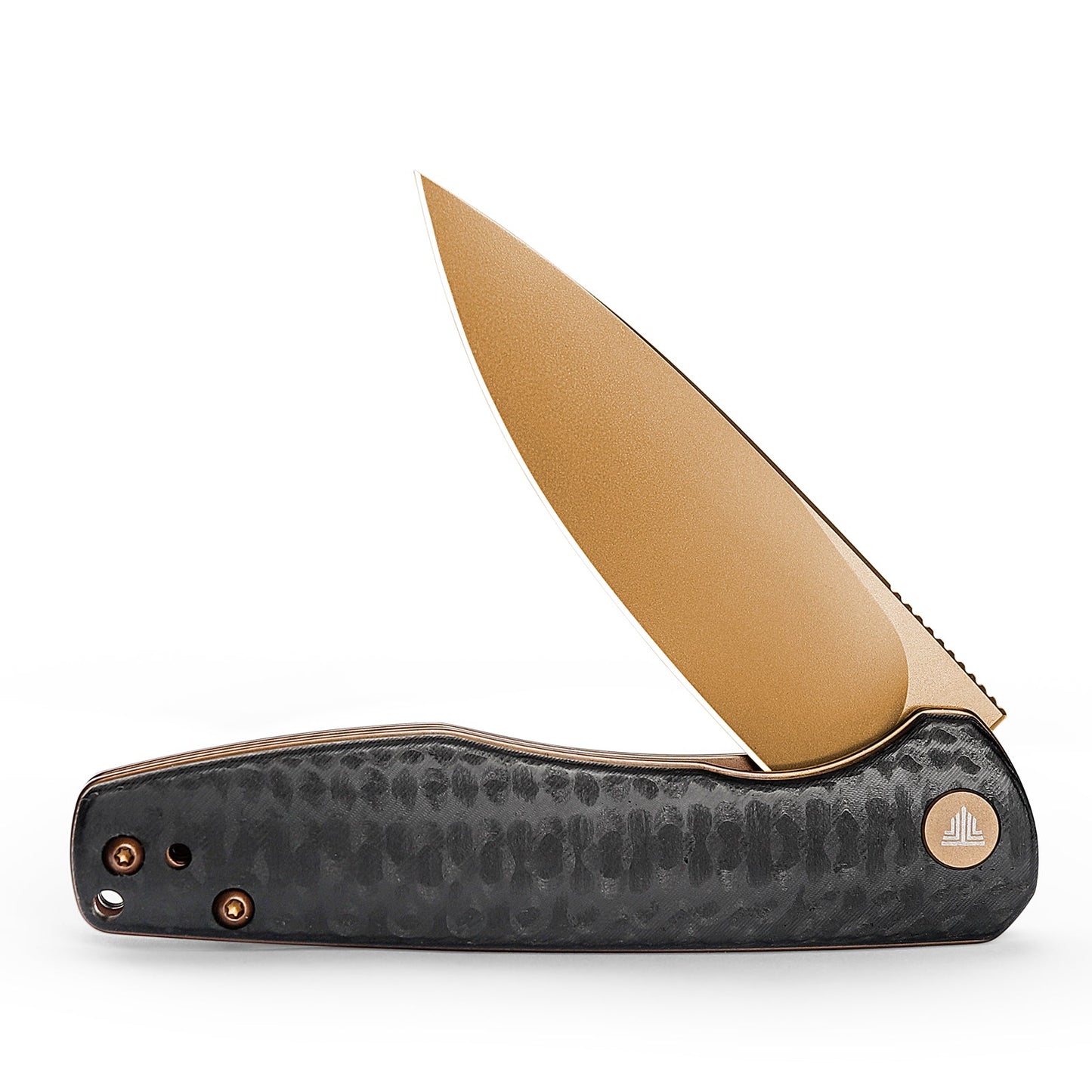 Trivisa Hummingbird Folding Knife – Grey Carbon Fiber G10 14C28N Rose Gold EDC Knife JM07-CG-14