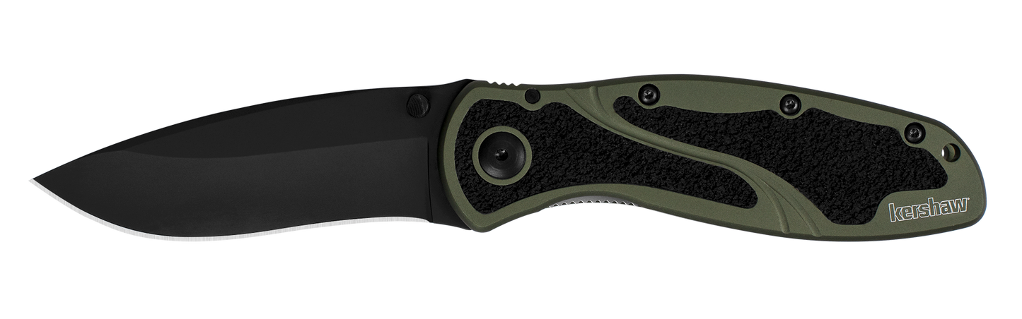 Kershaw Blur Assisted Opening Knife Olive 3.375" Black 1670OLBLK (Second)