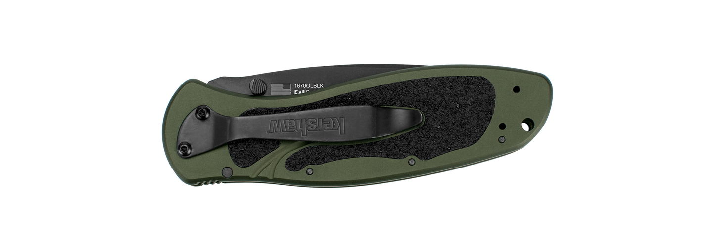 Kershaw Blur Assisted Opening Knife Olive 3.375" Black 1670OLBLK (Second)