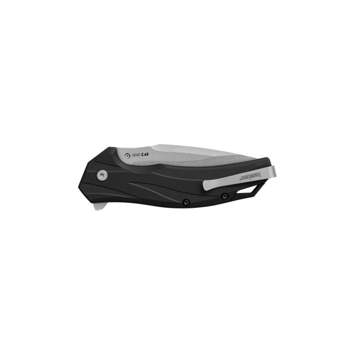 Kershaw  Lateral Assisted  Knife 3.1" Stonewashed Drop Point, Black Handles, 1645