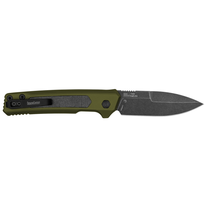 Kershaw Launch 22 Automatic Knife MagnaCut Spear Point OD Green w/ Micarta Inserts Made in USA
