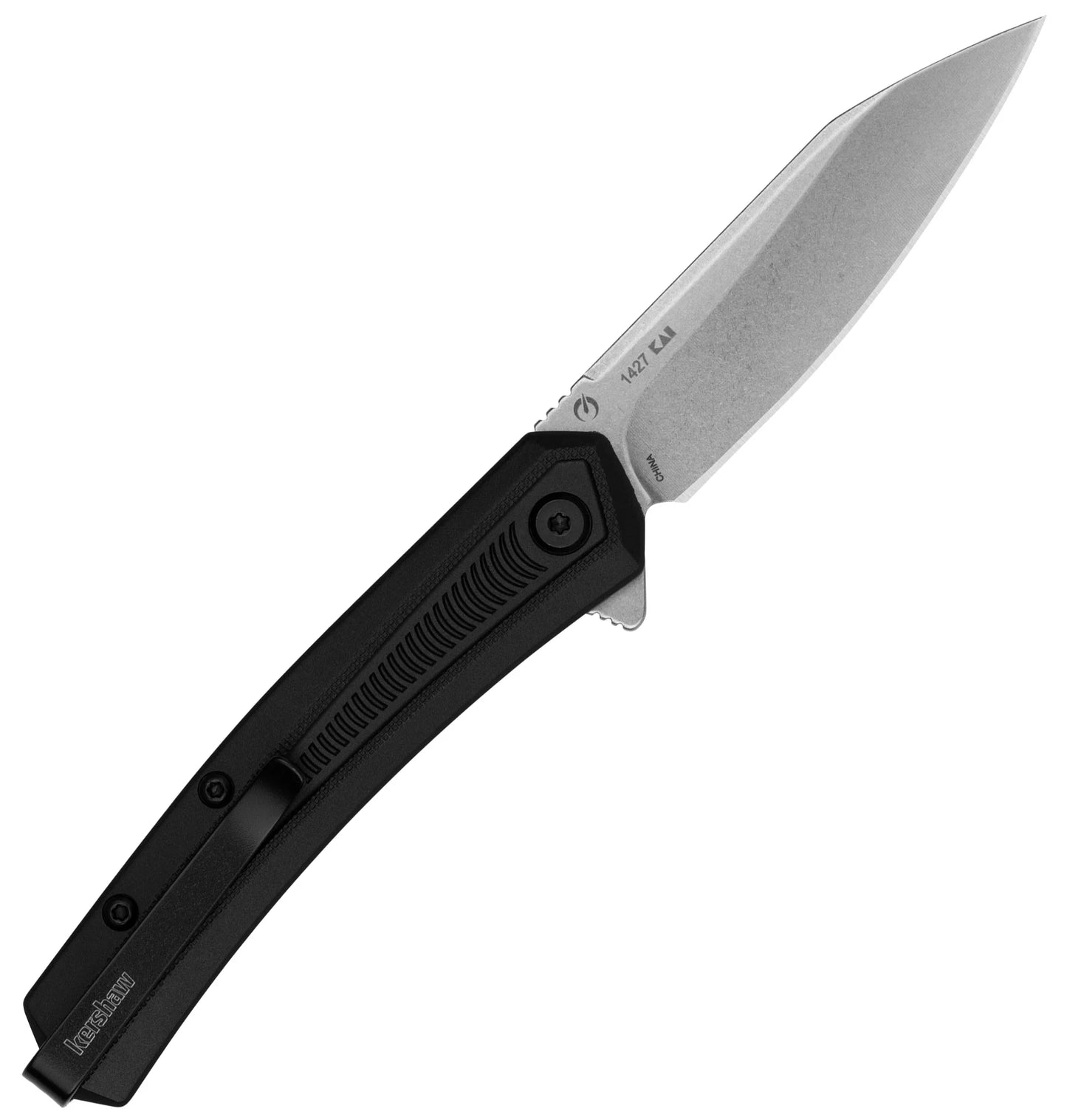Kershaw Raygun Folding Knife 2.8 Inch Plain Stonewash Reverse Tanto KS1427