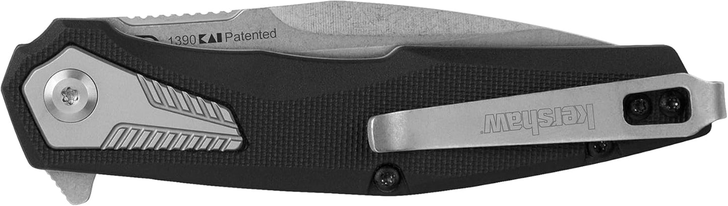 Kershaw Tremolo Pocket Knife, 3.125" 4Cr14 Steel Clip Point Blade, assisted opening Blk 1390