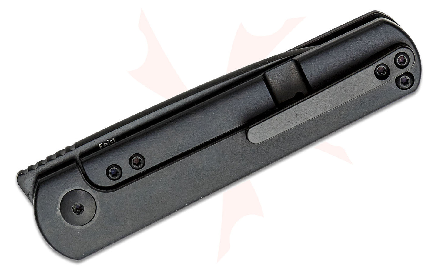 Kizer Justin Lundquist Feist Front Flipper, 2.8" S35VN Black Drop Point Blade, Black Titanium Handles