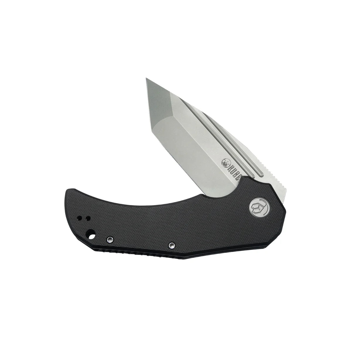 Kubey Bravo One Folding Knife Black G10 Handle AUS-10 Tanto Plain Edge KU318A