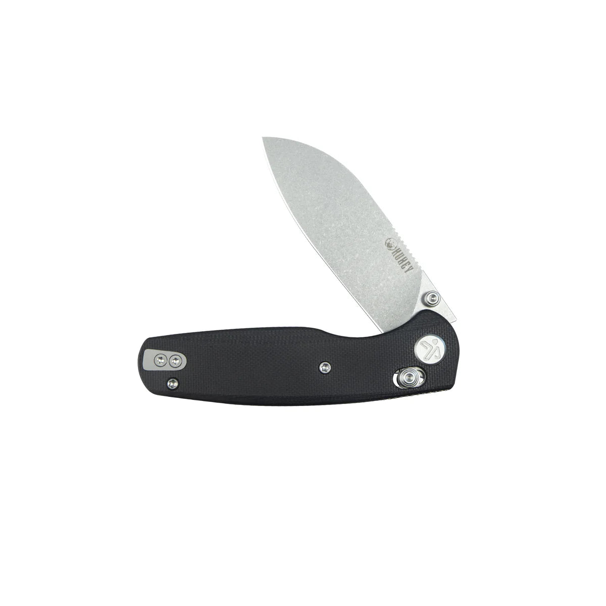 Kubey Breeze Black G10 Handle 3.03" Stonewash 14C28N Blade KU288A