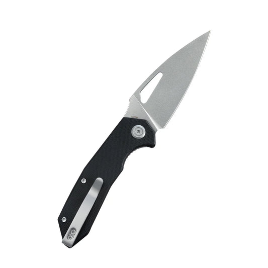 Kubey Coeus Liner Lock Thumb Open  Black G10 Handle 3.11" Stonewash 14C28N KU122U