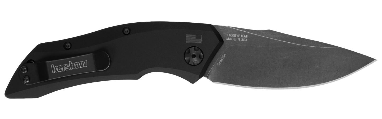 Kershaw Launch 1 Automatic Knife Black Aluminum 3.4" BlackWash Blade 7100BW