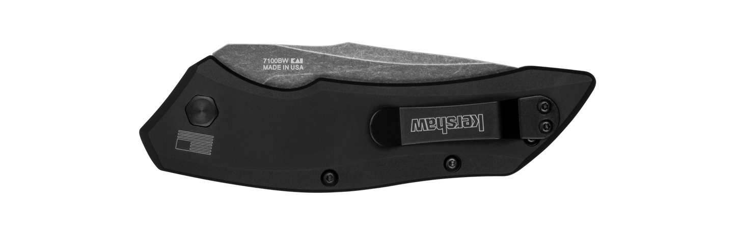 Kershaw Launch 1 Automatic Knife Black Aluminum 3.4" BlackWash Blade 7100BW