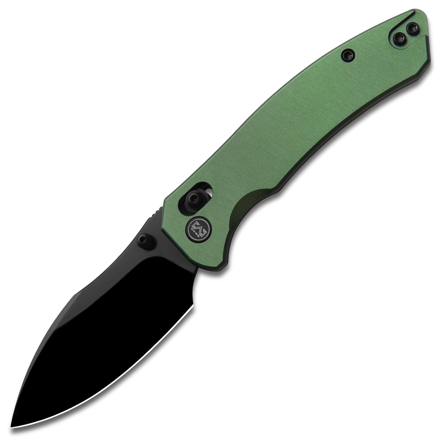 M Miguron Nosar Folding Knife 2.99" D2 Black PVD Blade Green Aluminum Handle EDC MGR820AGN