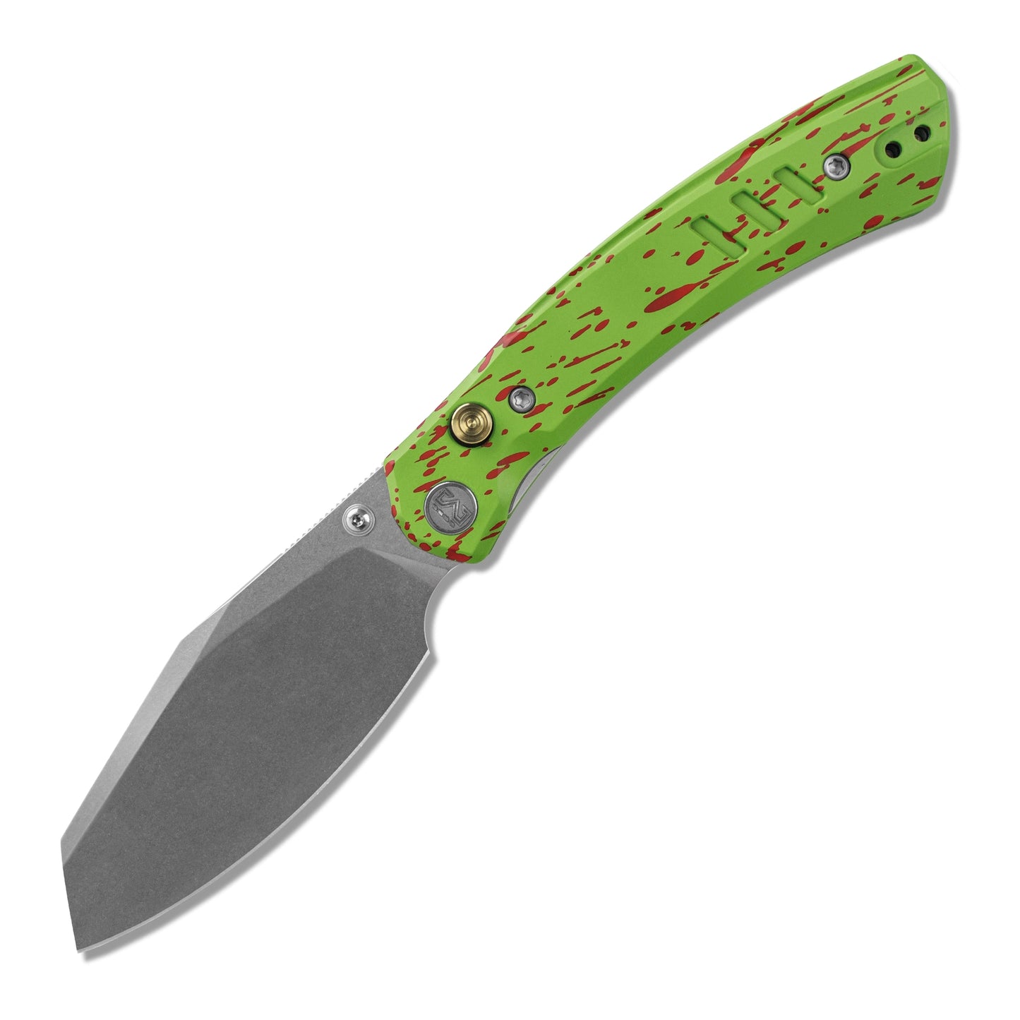 M Miguron Karok Folding Knife 3.4" D2 Stonewashed Blade Green Aluminum Handle EDC MGR827GN