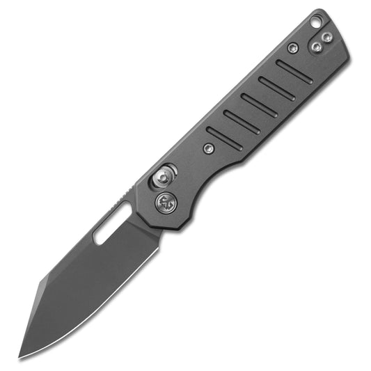 Miguron Knives Gatov D2 Dark Grey PVD Blade, Cross-Bar Lock, PVD Aluminum Handle