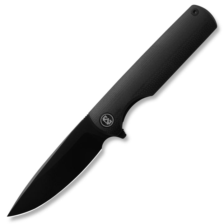 Miguron Knives Perism D2 Black PVD Drop Point Black G10 Handle Titanium Clip MGR-811BKII
