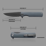 Miguron Knives Perism Dark Grey PVD D2 Blade Grey G10 Handle Titanium Clip MGR-811DGII