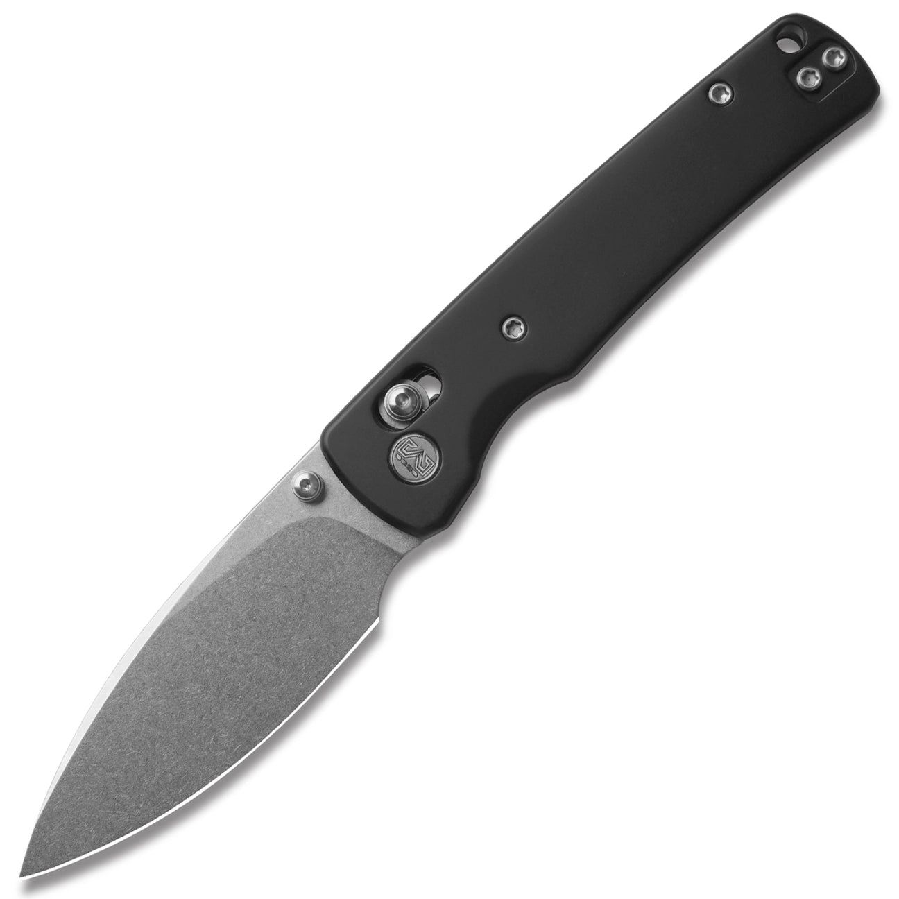 Miguron Vakor Crossbar Lock Folding Knife – 3.15" M390 Stonewash Drop Point Blade, Black PVD Titanium Handle | MGR633ABK