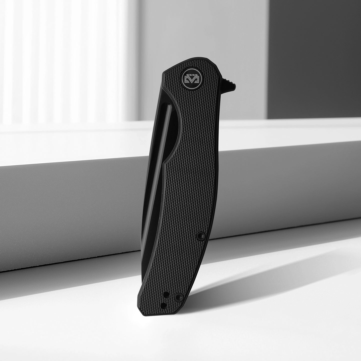 Miguron 3.5" Velona Folding Knife Black G10 Handle 14C28N Plain Black  MGR-8003BKS
