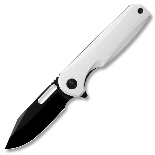 Miguron Ameight Preyert II Flipper Knife 3.23" Black PVD 14C28N Blade Black G10 Handle