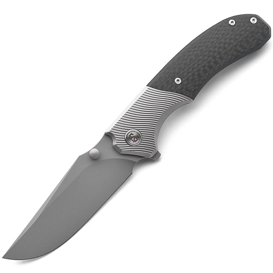 Miguron  Centurion Flipper  3.41" S90V Blade Titanium, Carbon Fiber Handle MGR-609CBK