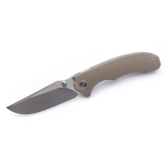 Miguron Centurion Pocket Knife Tan G10 Handle 14c28n Stonewashed Blade MGR-812TN