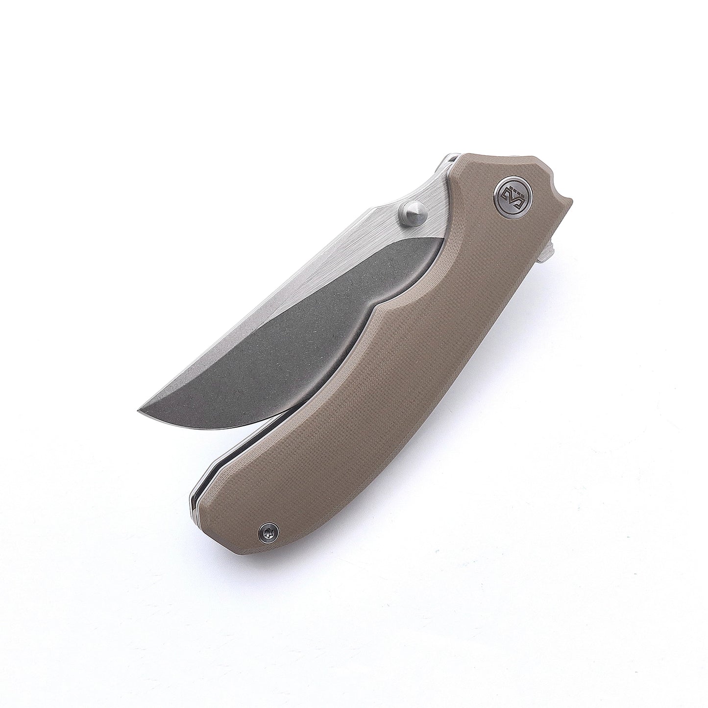 Miguron Centurion Pocket Knife Tan G10 Handle 14c28n Stonewashed Blade MGR-812TN