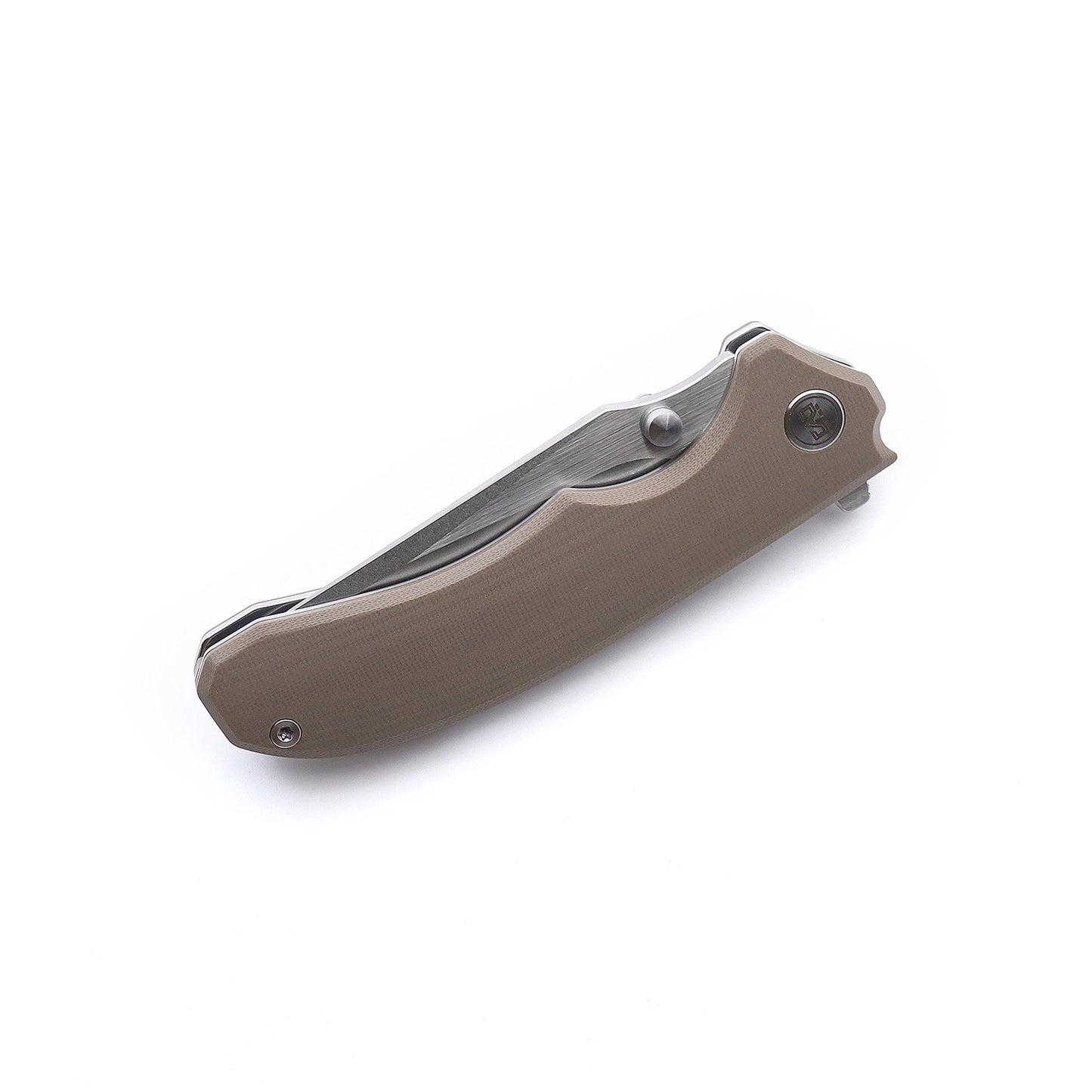 Miguron Centurion Pocket Knife Tan G10 Handle 14c28n Stonewashed Blade MGR-812TN