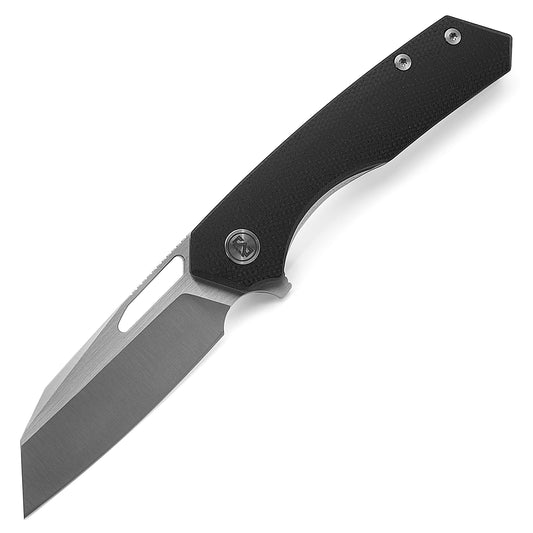 Miguron Knives Keryx Flipper Folding Knife 3.25" 14C28N Satin Blade Black Micarta Handle