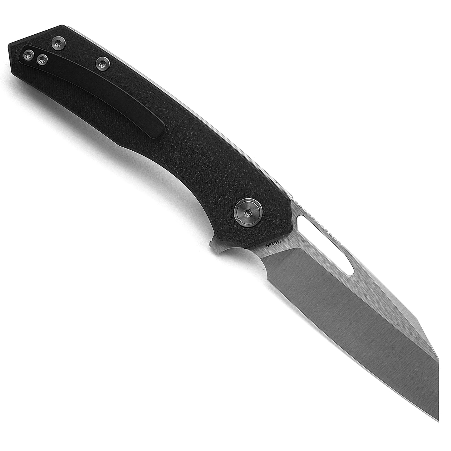 Miguron Knives Keryx Flipper Folding Knife 3.25" 14C28N Satin Blade Black Micarta Handle