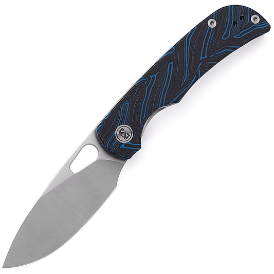 Miguron Moyarl Knife Blue Damascus G10 Handle 14C28N Drop Point Plain Edge MGR-806DBU
