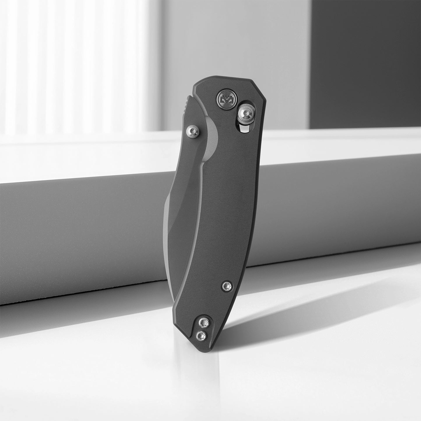 Miguron Norsa Folding Knife Grey PVD Aluminum Handle D2 Plain Edge Dark Grey PVD Finish MGR820ADG