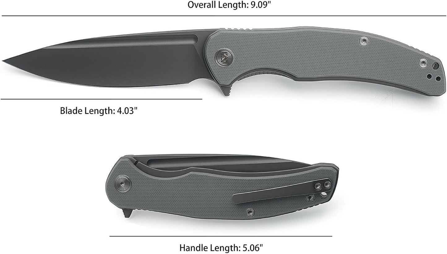 Miguron Velona II  Dark Grey G10 Handle 14C28N Drop Point Plain Black Blade MGR-8003DG