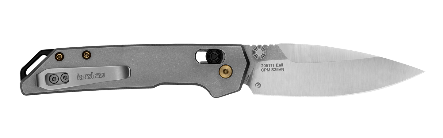 Kershaw Mini Iridium DuraLock Knife Titanium 3" Stonewash S35VN Blade 2025TI