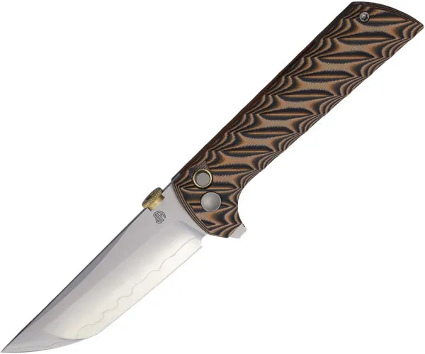North Mountain Blade Chop 2 Button Lock Pocket Knife – SLD-Magic San Mai Tanto Blade, Snake G10 Handles | NMB2406BKSK