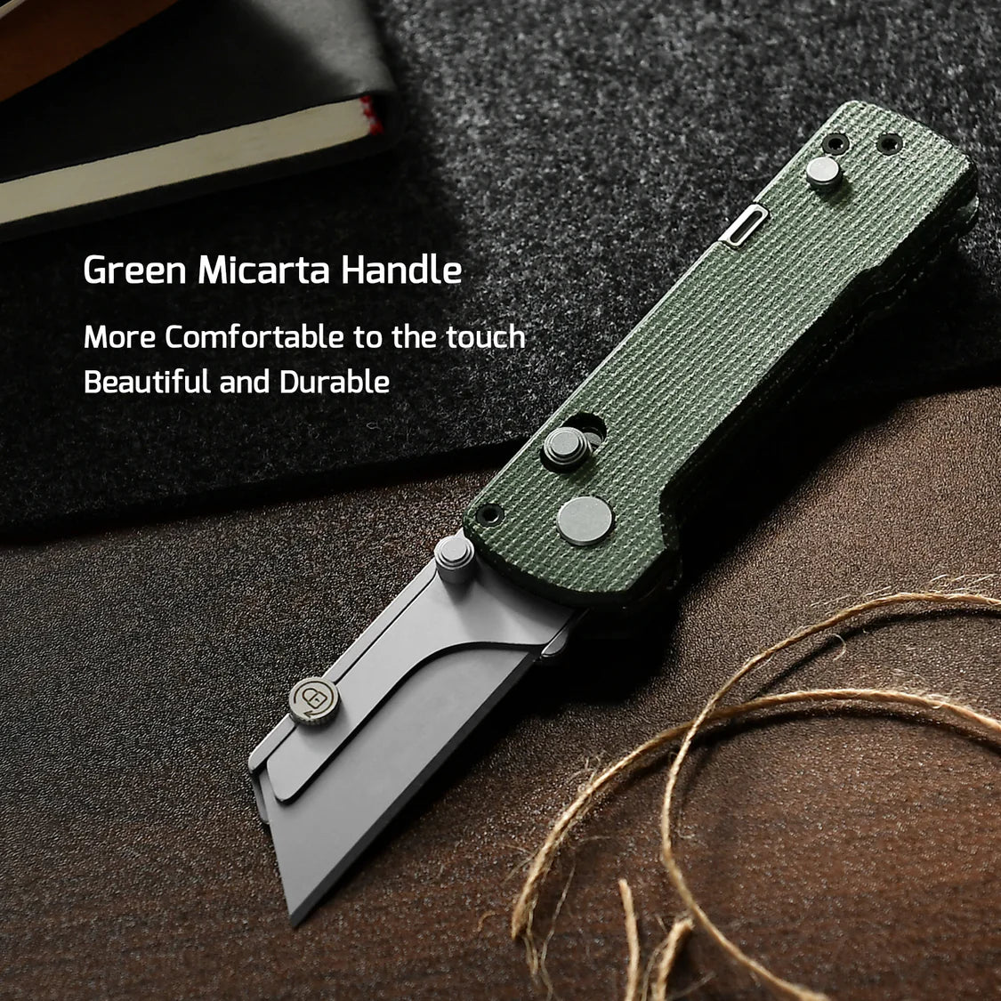 Oknife U1 Pro Green Micarta Multitool Folding Utility Knife with Folding Screwdriver