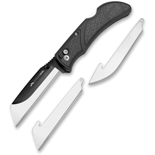 Outdoor Edge Razor Work Knife,Replaceable Blade Lockback Gray Handle  OERW3060C